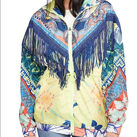 Farm Rio Jackets \u0026 Coats | Amazing Farm Rio Fringe Windbreaker. | Color: Blue | Size: S | Courtskiii's Closet